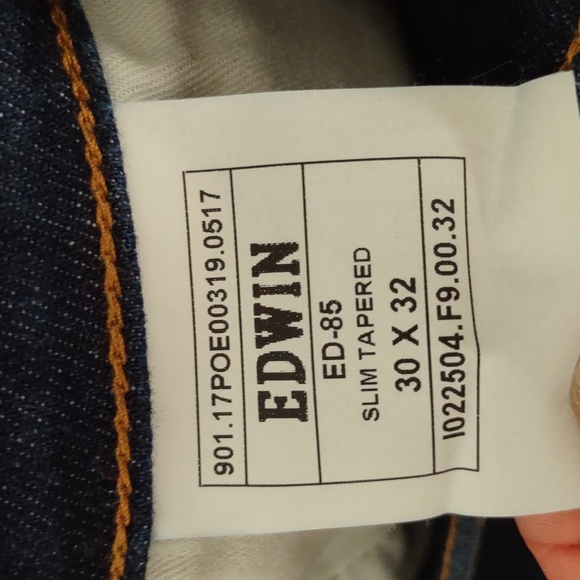 EDWIN 30x32 Slim Tapered Blue Jeans - Picture 10 of 16
